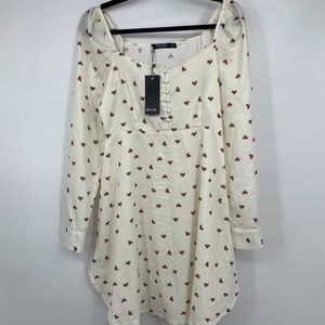 Nasty‎ Gal Womens 2 Dress square button curved hem